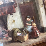 Framed Vintage Print - Woman Sewing
