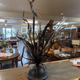 Metalwork Piece w 3 Glass Tube Vases by Palecek
