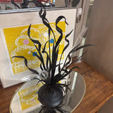Metalwork Piece w 3 Glass Tube Vases by Palecek