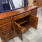 Wood Side Board w/8 Drawers & 2 Doors