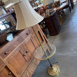 Brass Floor Lamp w Glass Table