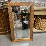 Wood Frame Etched Mirror