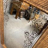 Wood Frame Etched Mirror
