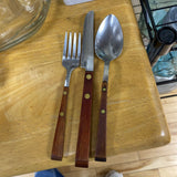 4 pc Wood Handle Flatware