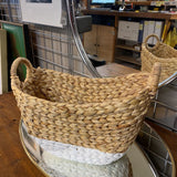 Water Hyacinth Basketw/ White Base
