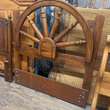 Vintage Ship's Wheel Wood Headboard