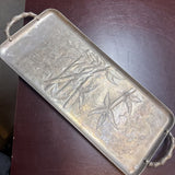 Everlast Hammered Aluminum Bamboo Tray