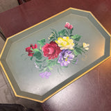 Tole Hand Painted Floral Tray