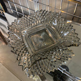 Smoked Cut Glass Square Dish