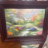 Cottage Painting w Stone Bridge