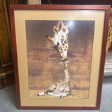 'Makulu Giraffe Mother Love First Kiss' Print