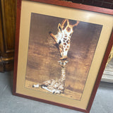 'Makulu Giraffe Mother Love First Kiss' Print
