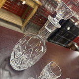 Crystal 10" Decanter w 6 Cordial Glasses