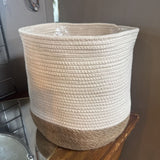 Woven Cotton Rope Lined Basket