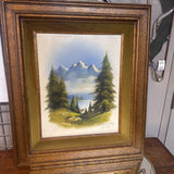 Vintage Landscape Oil Painting - Mountains/Trees/Snow