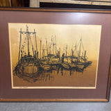 Roger Berghoff Serigraph Print signed - "Quiet Harbor"