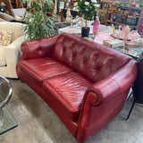 Tufted Leather Loveseat by Natuzzi Editions
