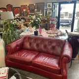 Tufted Leather Loveseat by Natuzzi Editions