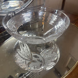 Vintage Floral Star Cut Glass Bowl