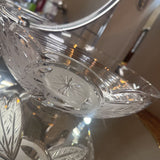 Vintage Floral Star Cut Glass Bowl