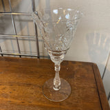Etched & Cut Glass Wine Glass
