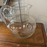 Etched Starburst Design Glass Pitcher