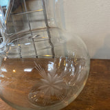 Etched Starburst Design Glass Pitcher