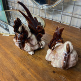 Pair of Ceramic mcm Design Rooster & Hen