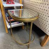 Gold Side Table w Mirror Top