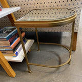 Gold Side Table w Mirror Top