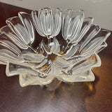 Etched Tulip Glass Bowl