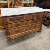 Vintage 4 Drawer Marble Top Dresser