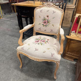 Louis XV Style Armchair w Tapestry Seat/Back