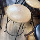 Metal Frame Stools w Leather Seat