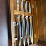 4 Gerber Steak Knives in Wood Box