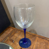 Wine Glass w/Colbalt Stem