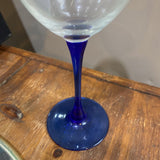 Wine Glass w/Colbalt Stem