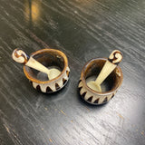 Salt & Pepper Cups w/Spoons 4pc set