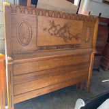 Carved Oak Double Bed Frame