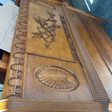 Carved Oak Double Bed Frame