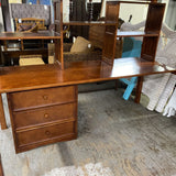 Wood Twin Loft Bed w/Desk and 2 Drawer Storage