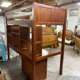 Wood Twin Loft Bed w/Desk and 2 Drawer Storage