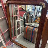 Wood Framed Mirror w Brass Accents