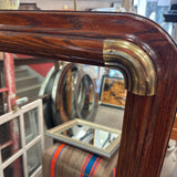 Wood Framed Mirror w Brass Accents