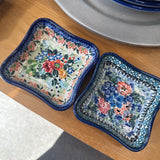 Polish Pottery Unikat Sm Square Plates