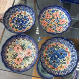 Polish Pottery Unikat Small Scalloped Bowl