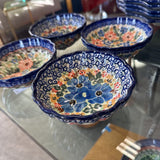 Polish Pottery Unikat Small Scalloped Bowl