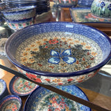 Polish Pottery Unikat Round Casserole Dish w Handles