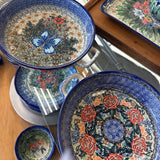 Polish Pottery Unikat Round Casserole Dish w Handles