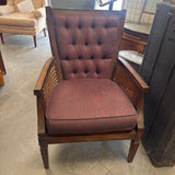 Tufted MCM Armchair w Caning